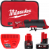 Акумуляторная цангова прямошліфмашина M12FDGS-422B FUEL MILWAUKEE (акум 2Аг, акум. 4Аг, зарядний пристрій, цанга 6 мм, цанга 8 м