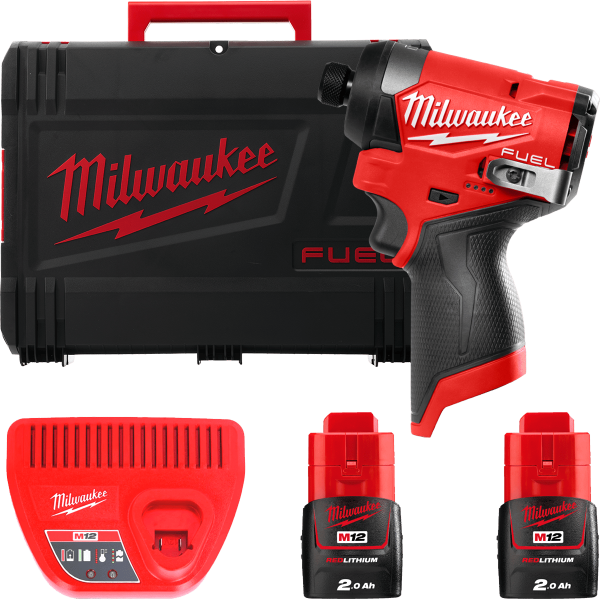 Винтоверт акумуляторнй M12 FID2-202X (170Нм) (+2 акумулятори, зарядний пристрій, HD кейс)