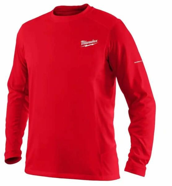Футболка MILWAUKEE, WWLSRD-XL дихаюча з довгим рукавом, червона, (розмір XL)