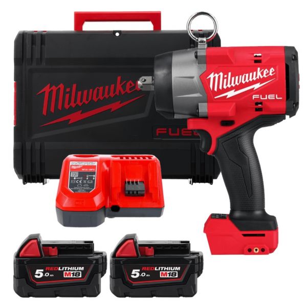 Гайкокрут акумуляторний 1/2'' MILWAUKEE, M18 FHIW2P12-502X, з піном, 1491Нм (+зар.пр., 2ак.Х 5Аг, HDкейс)