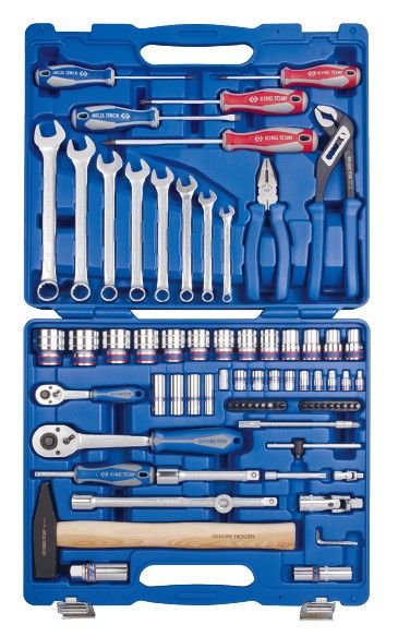 Набір інструментів універсальний 77 од. 1/4"+1/2" 12-ти грані KING TONY в пластиковому кейсі