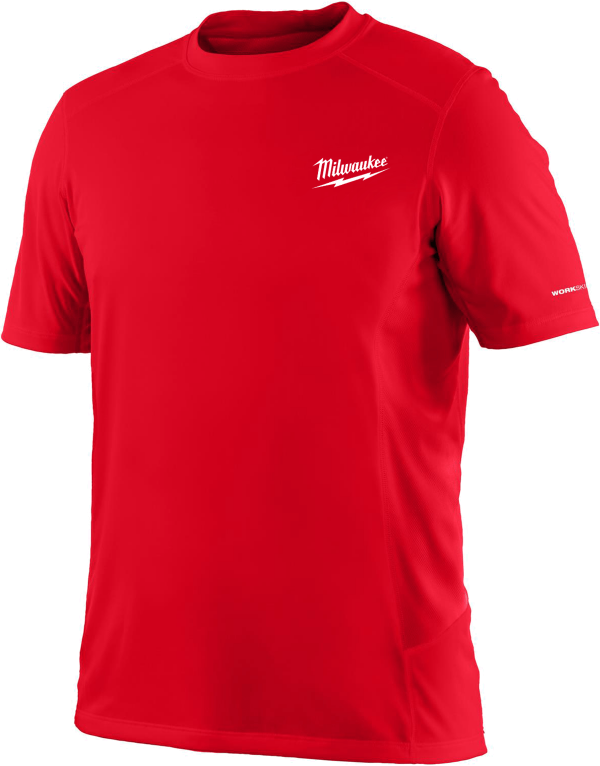 Футболка MILWAUKEE, WWSSRD-XXL дихаюча з коротким рукавом, червона, (розмір XXL)