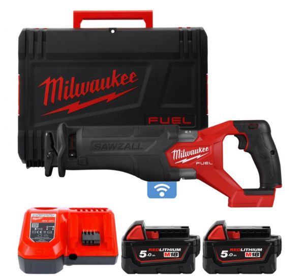 Пила шабельна акумуляторна M18ONEFSZ-502X 2 х акумулятор M18 B5 5.0 Ач, швидкий зарядний пристрій M12-18,полотно,HD Кейс