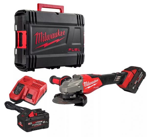 Шліфмашина кутова - болгарка акумуляторна безщіткова MILWAUKEE, M18 FHSAG125XB2-802X, діаметр 125мм (зарядний пристрій M12-18 FC