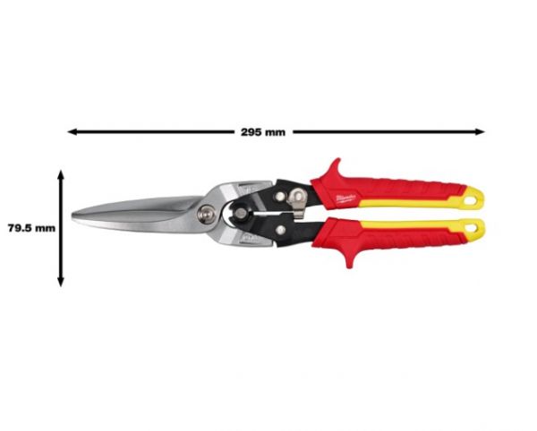 Ножиці по металу подовжені MILWAUKEE (прямий різ)
