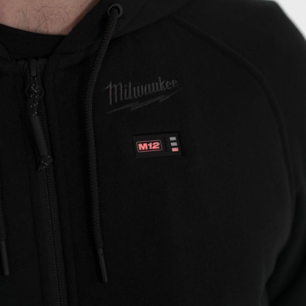 Толстовка з підігрівом з капюшоном MILWAUKEE M12 HHBL4-0 (M), чорна (розмір M)