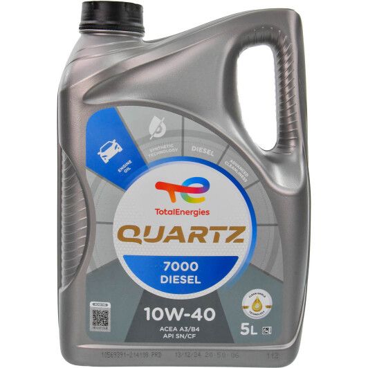 Олива TOTAL QUARTZ D 7000 10W-40, 5л. 214108