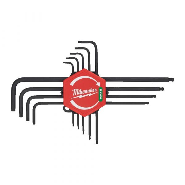 Набір ключів Г-образних TORX MILWAUKEE, (T8/T9/ T10/T15/ T20/T25/T27/  T30/T40) (9шт) пластиковий холдер
