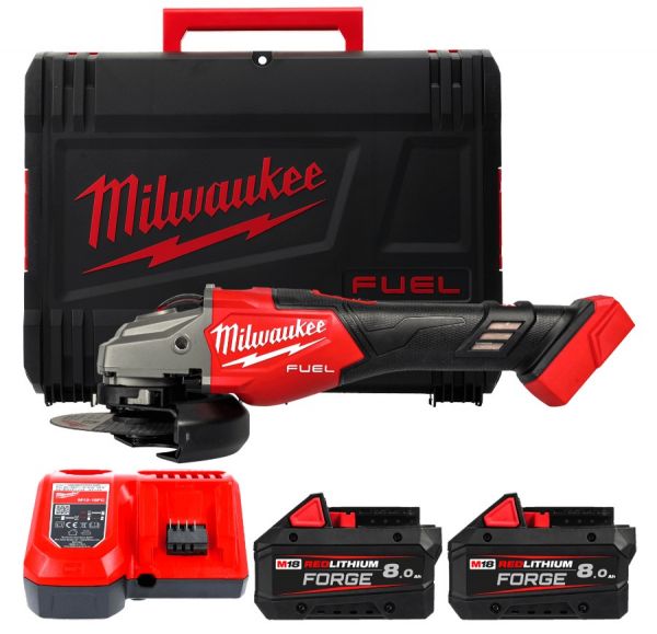 Шліфмашина кутова - болгарка акумуляторна безщіткова MILWAUKEE, M18 FHSAG125XB2-802X, діаметр 125мм (зарядний пристрій M12-18 FC