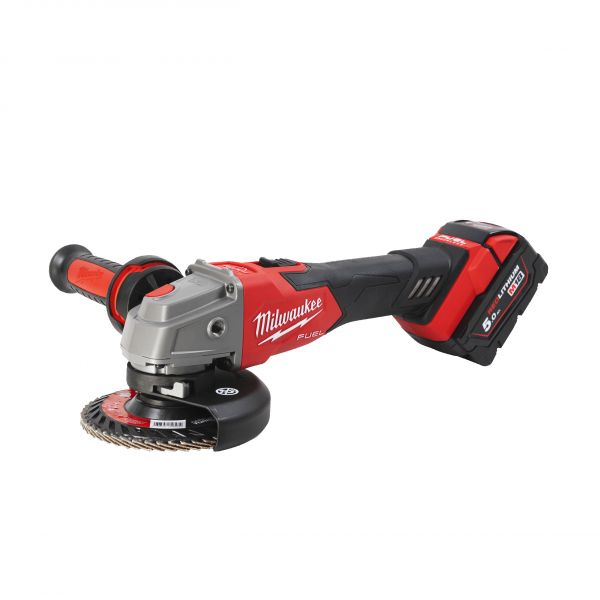 Шліфмашина кутова акумуляторна MILWAUKEE, M18 FSAG125XB-502X, діаметр 125мм (+2 акумулятори, зарядний пристрій, захисний кожух,