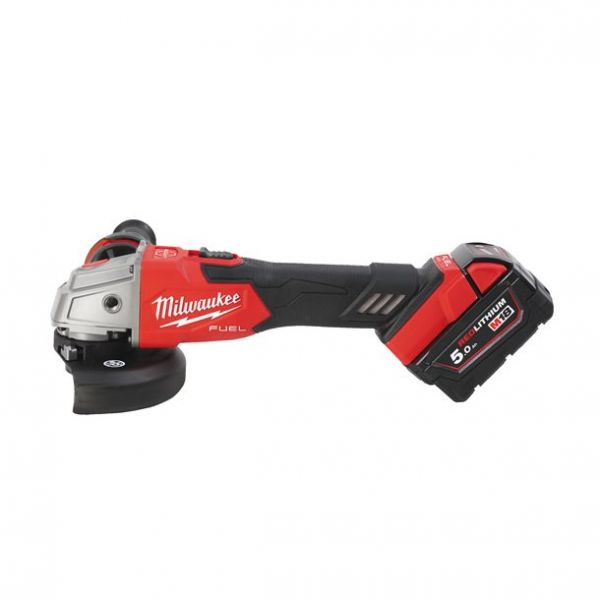 Шліфмашина кутова акумуляторна MILWAUKEE, M18 FSAG125XB-502X, діаметр 125мм (+2 акумулятори, зарядний пристрій, захисний кожух,