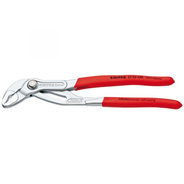Високотехнологічні сантехнічні кліщі Cobra, хромовані KNIPEX 87 03 250 SB