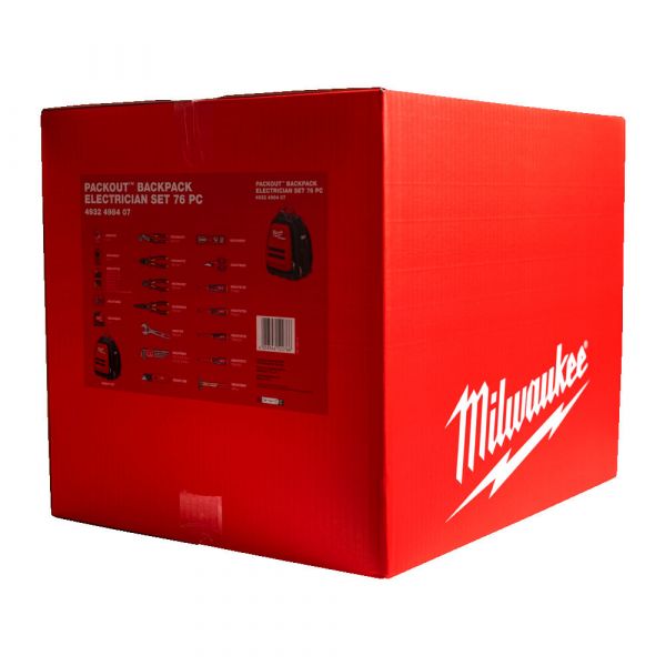 Набір ручного інструменту для електрика (76 одиниць) у рюкзаку PACKOUT MILWAUKEE