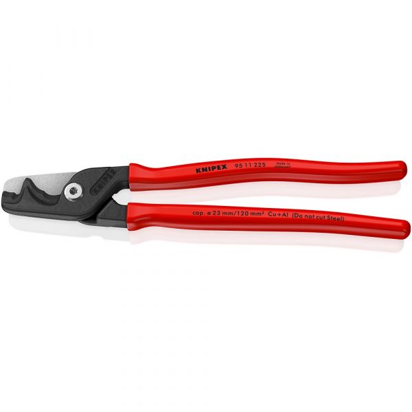 Ножиці для різки кабелів з подвійними ріжучими кромками KNIPEX 95 11 225 StepCut® XL