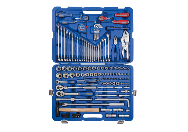 Набір інструментів універсальний 143 од. 1/4"+1/2"+3/8" 12-ті гранні в пластиковому кейсі