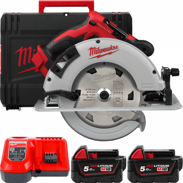 Циркулярна пила M18 BLCS66-502X MILWAUKEE (Акум. M18 B5 5.0 Ач, заряд.пристрій Milwaukee M12-18 FC, пиляльний диск, паралельний