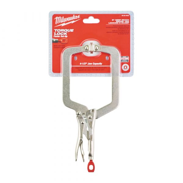 Затискач-струбцина тип С Torque Lock MILWAUKEE, 88х114мм (шарнірні губки), 230мм