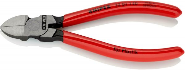 Кусачки бокові (бокорізи) для пластмаси, 140мм KNIPEX 72 01 140, фосфатовані