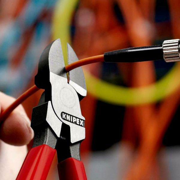 Кусачки бокові (бокорізи) для світловодів (оптоволокно), 160мм KNIPEX 72 51 160, фосфатовані