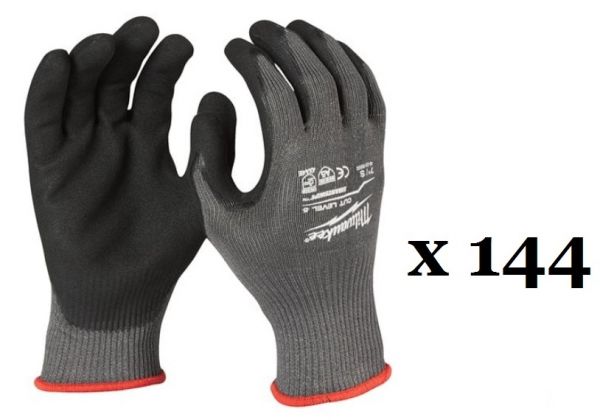 Рукавиці робочі зимові MILWAUKEE, з супротивом порізам 5/Е рівня, розмір 11/XXL, (144 пари)