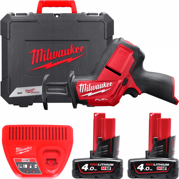 Пила шабельна акумуляторна MILWAUKEE M12CHZ-402C M12 (зарядний пристрій , 2 акумулятори, кейс)