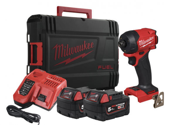 Шуруповерт ударний гідравлічний акумуляторний безщітковий MILWAUKEE, M18 FIDRQ-502X,113Нм (зарядний пристрій М12-18 FC, 2 акумул