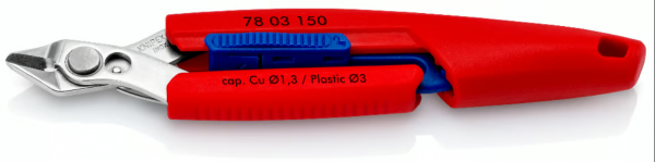Кусачки Electronic Slim Knips, діаметр 1,6мм, 150мм KNIPEX 78 03 150 (з чохлом)