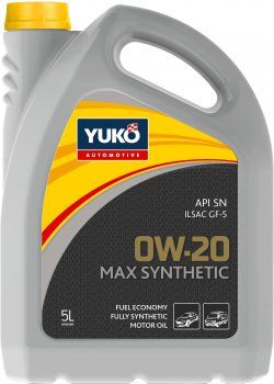 Масло моторное Max Synthetic 0W-20 Yuko - 4 л ж