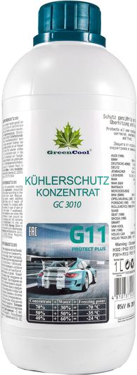 Антифриз GreenCool GС3010, концентрат G11 - 1л (синій)