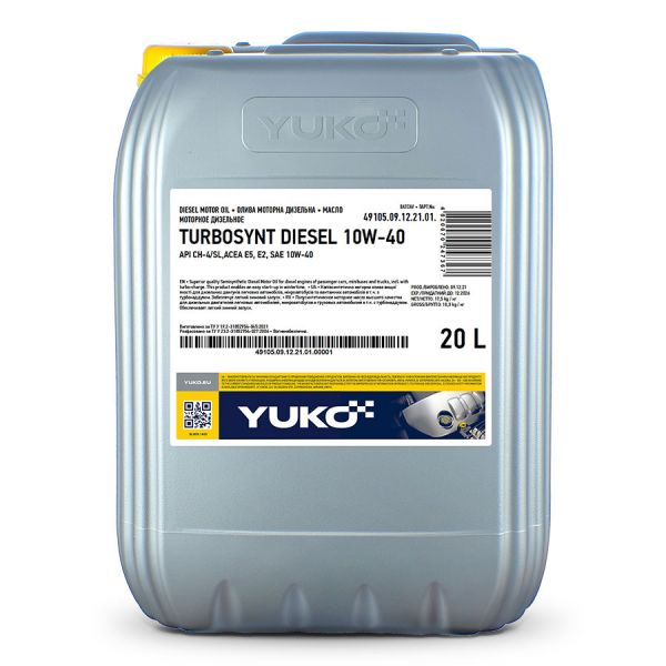 Масло моторное Turbosynt Diesel 10W-40 Yuko - 20 л канистра