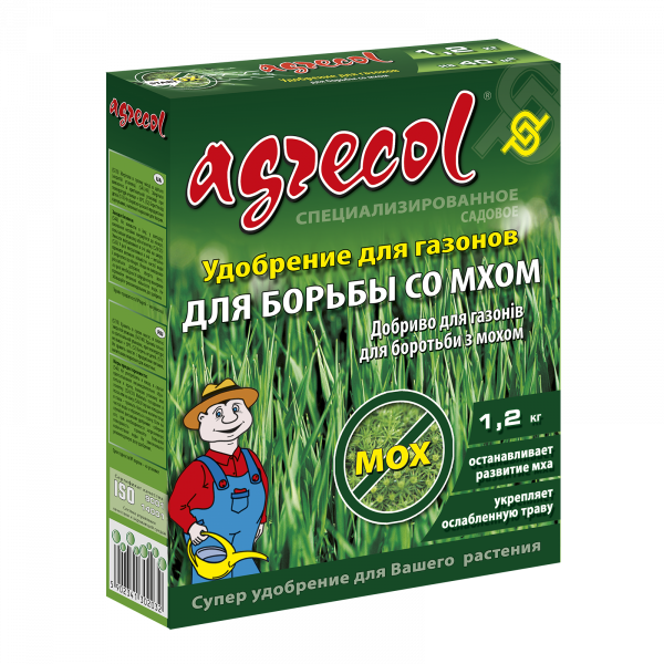 Добриво для газонів та боротьби з мохом Agrecol - 1,2 кг
