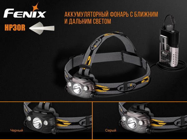 Ліхтар налобний Fenix HP30R чорний