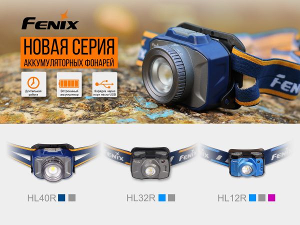 Ліхтар налобний Fenix HL12R сірий