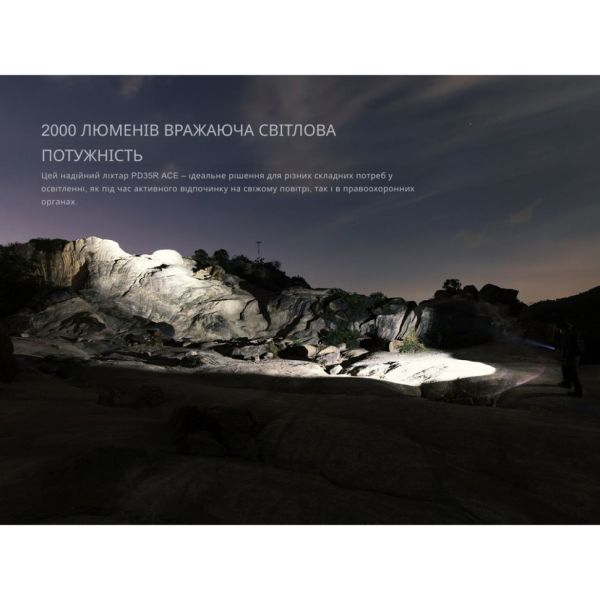 Ліхтар тактичний ручний Fenix PD35R ACE LED 2000 лм + наключний ліхтар CL01 (чорний)  | Лімітована серія