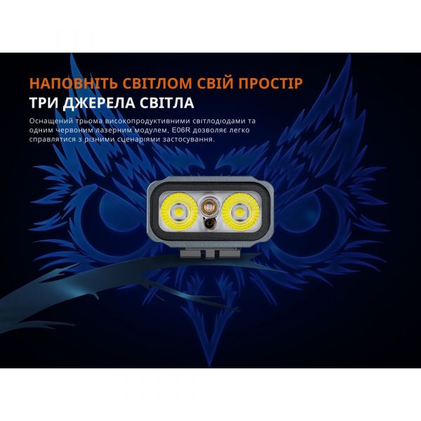 Ліхтар наключний Fenix E06R сірий