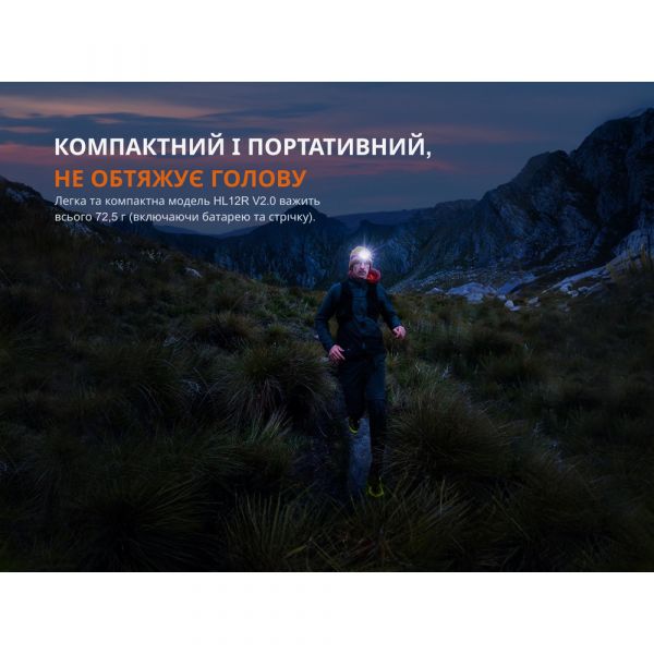 Ліхтар налобний Fenix HL12R V2.0 сірий