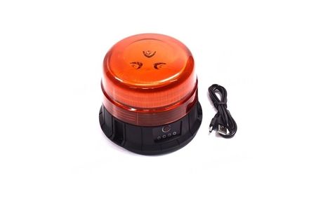Маяк проблисковий помаранчевий LED, 12/24V, 120*11mm, 2 режими, заряд. USB, магніт (LITLEDA, JUBANA)