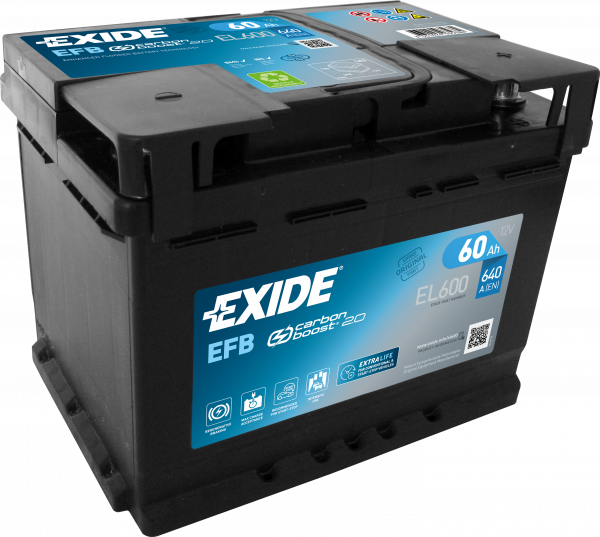 Акумулятор 60Ah-12v Exide EFB (242х175х190), R, EN640