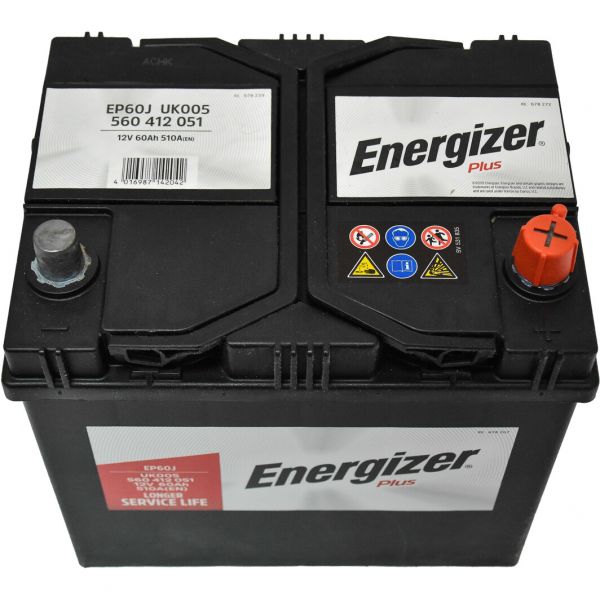 Акумулятор 60Ah-12v Energizer Plus (232х173х225), R,EN510 Азія