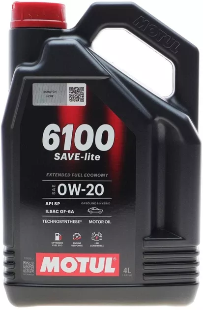 Олива Motul 6100 SAVE-LITE 0W-20 Technosynthese, 4л. 113136
