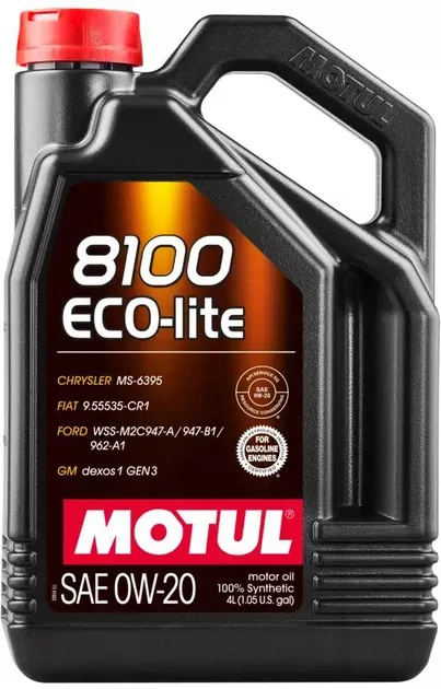 Олива Motul 8100 Eco-lite 0W-20, 60л. 108537