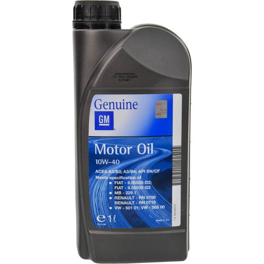 Олива GM 10W-40, 1л. 93165213