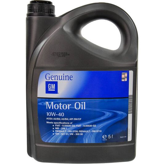 Олива GM 10W-40, 5л. 93165216