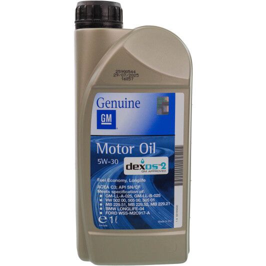 Олива GM dexos2 5W-30, 1л. 93165690