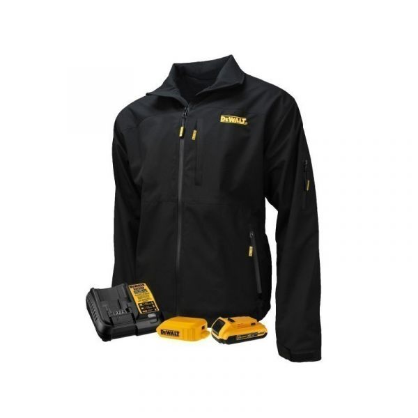 Куртка чоловіча з підігрівом DEWALT Soft Shell черна - L (АКБ, ЗУ)
