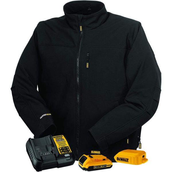 Аккумуляторная куртка с подогревом DEWALT Soft Shell черная - M ( с АКБ и ЗУ)