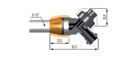 Конектор Y-подібний під трубу 1/2” з виходом мультіджет Geoline 8294040