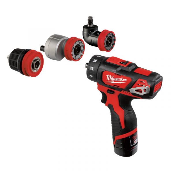 Дриль-шурупокрут акумуляторний MILWAUKEE, M12 BDDXKIT-202C (+ заряд.пристрій, 2 акум.Х 2Аг, 3 насадк