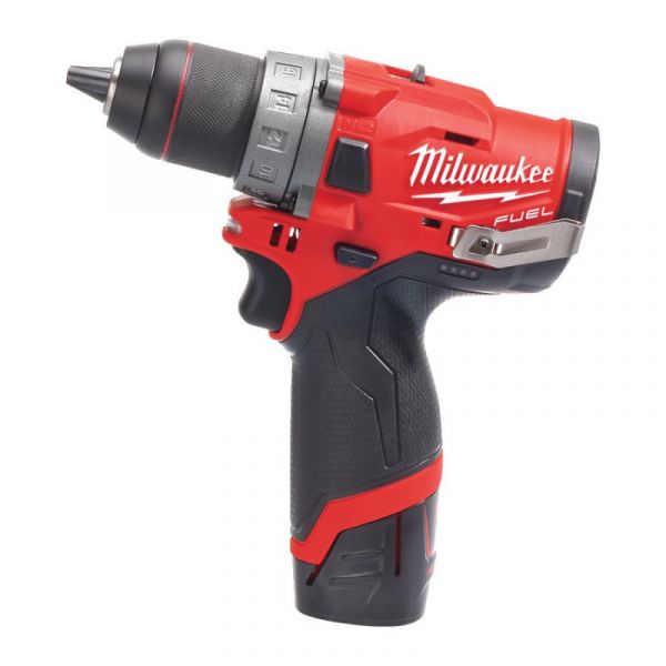 Дрель-шуруповерт аккумуляторный MILWAUKEE, M12 FDD-202X, 37Нм (+ заряд.устройство, 2 акум.Х 2Ач, HD кейс)