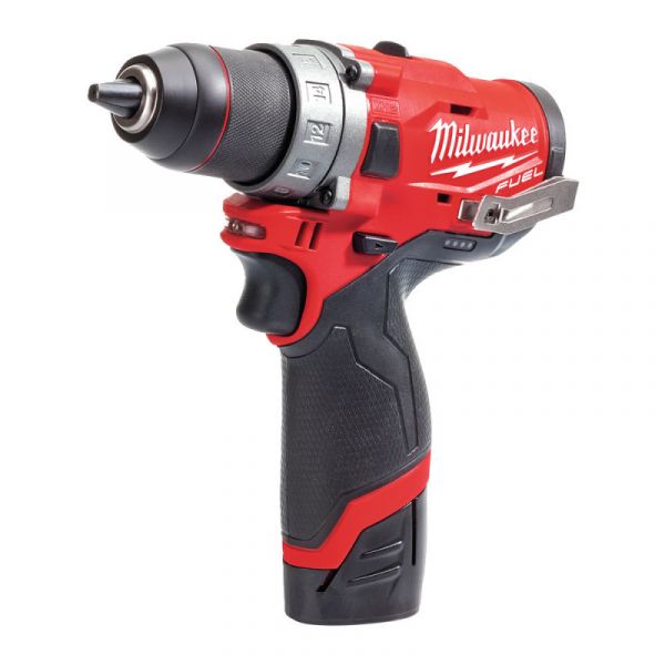 Дриль-шурупокрут акумуляторний MILWAUKEE, M12 FDD-202X, 37Нм (+ заряд.пристрій, 2 акум.Х 2Аг, HD кей